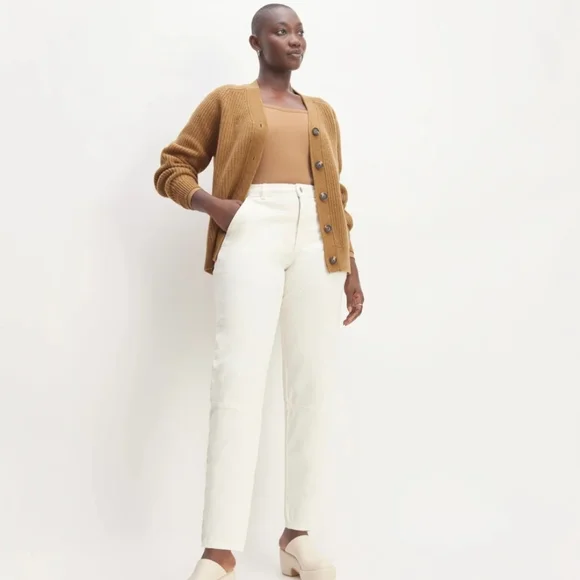 NWOT Everlane The Felted Merino Cardigan  in Deep Camel. Size XS (Oversized) - Picture 5 of 10